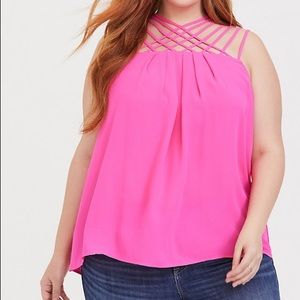 STRAPPY NECK GEORGETTE TANK TOP (TORRID)